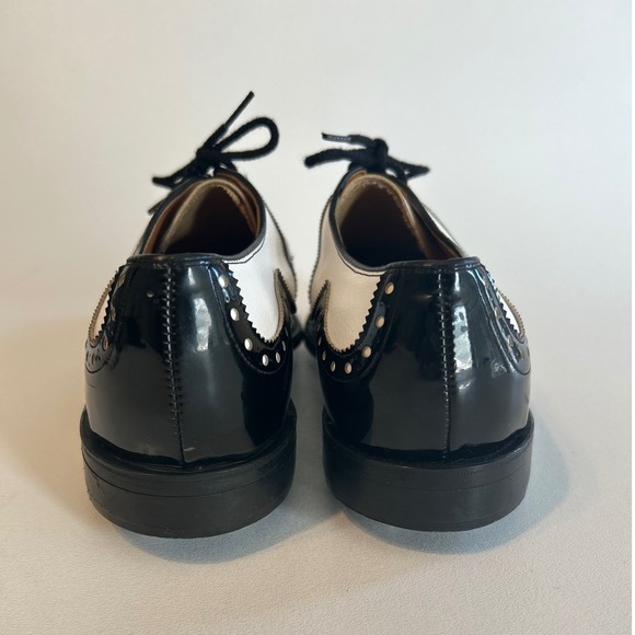 Vintage Nettleton Golf Shoes Black & White w/Metal Spikes 10 Preppy Old Money - Picture 3 of 7